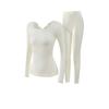 Lace V Neck Women Thermal Clothes Ultra-thin Invisible Warmth Long Pants  Autumn Winter Warmth