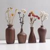 Wooden Crafts Walnut Flower Ware Solid Wood Vase Ornament Solid Wood Small Vase Home Decoration