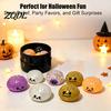 Portable Sensory Toys for Classroom Halloween Bun Squeeze Toy with Steamer, Fidget Stress Ball, Spooky Ghost Holiday Party Supplies Trick or