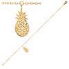 [Q8452] - Gold Plated 'Pineapple' Ankle Chain - 25 Cm 15x7 Mm