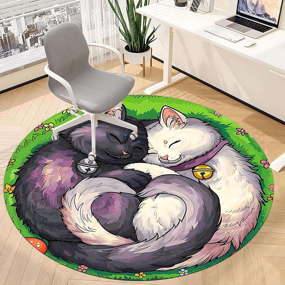 1 шт. Круглый ковер Harmony Cats для офиса, под офисные стулья, в спальню, гостиную, домашний декор, декор комнаты