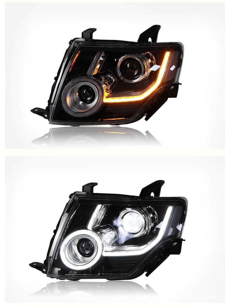 LED Headlight Assembly with Flowing Turn Signal for 09-21 Pajero V93/V87/V97