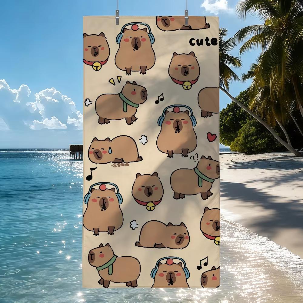 Capybara Animal Beach Towel, Quick Dry Soft Lightweight For Pool Camping Yoga Gym Swimming Gift