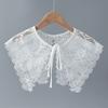 Women Hollow Out White Embroidery Fake Collar Shawls Dress Detachable Collar False Collar Shawls Cape