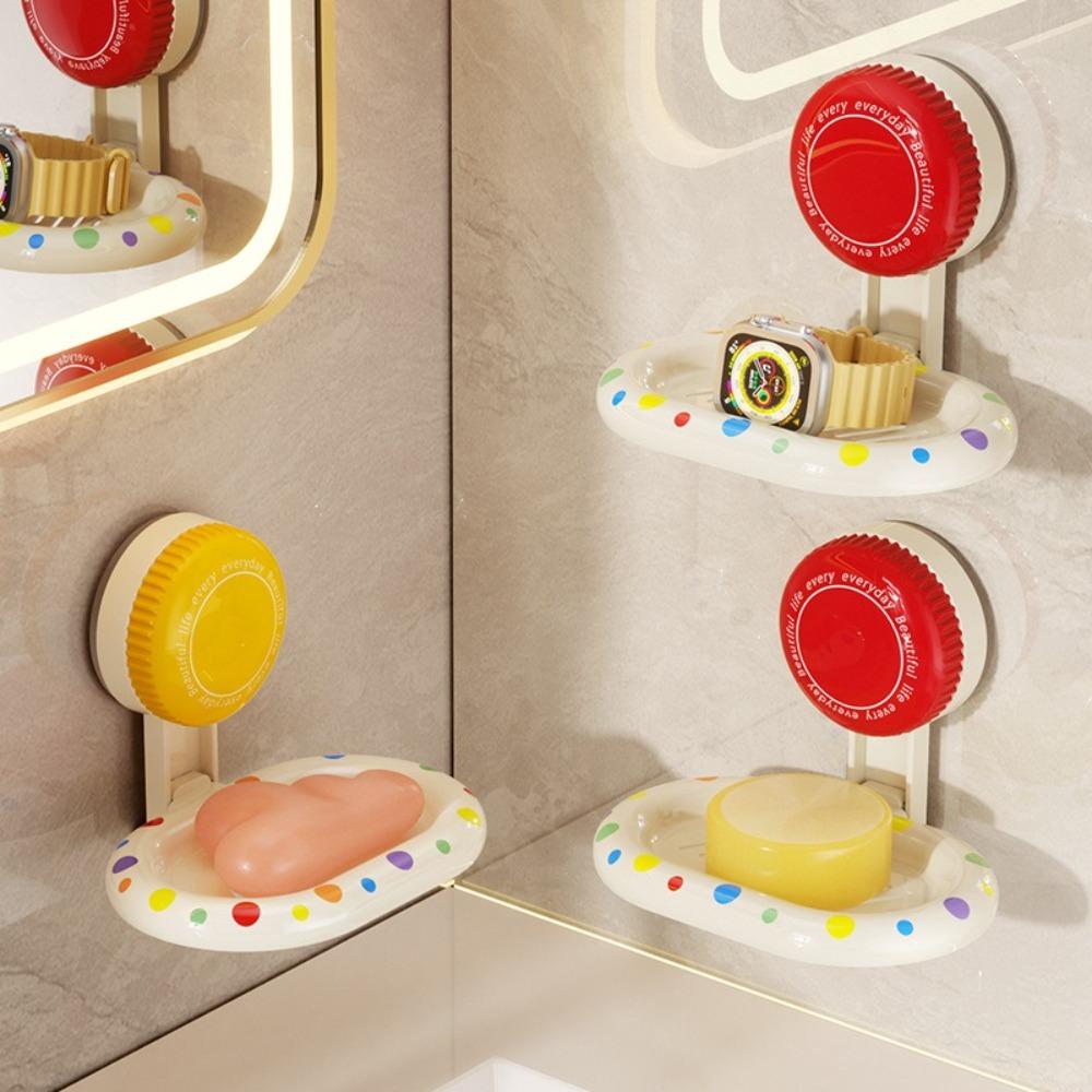 2 ШТ./КОМПЛ. Настенная вращающаяся установка Мыльница Съемный пластиковый держатель для мыла Нескользящий без перфорации