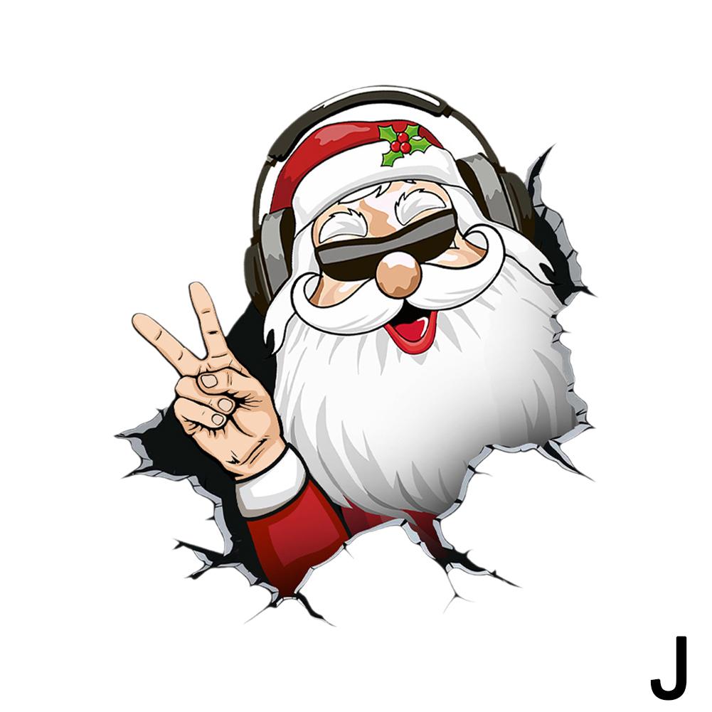 Рождественские наклейки на автомобиль Санта-Клауса и снеговика, водонепроницаемые виниловые наклейки на заднее лобовое стекло автомобиля, украшения для окон и кузова