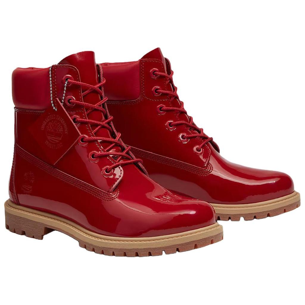 Timberland 6-дюймовый Премиальный Водонепроницаемый Ботинок Красная Лаковая Кожа Женские Кроссовки TB0A43F8A5G