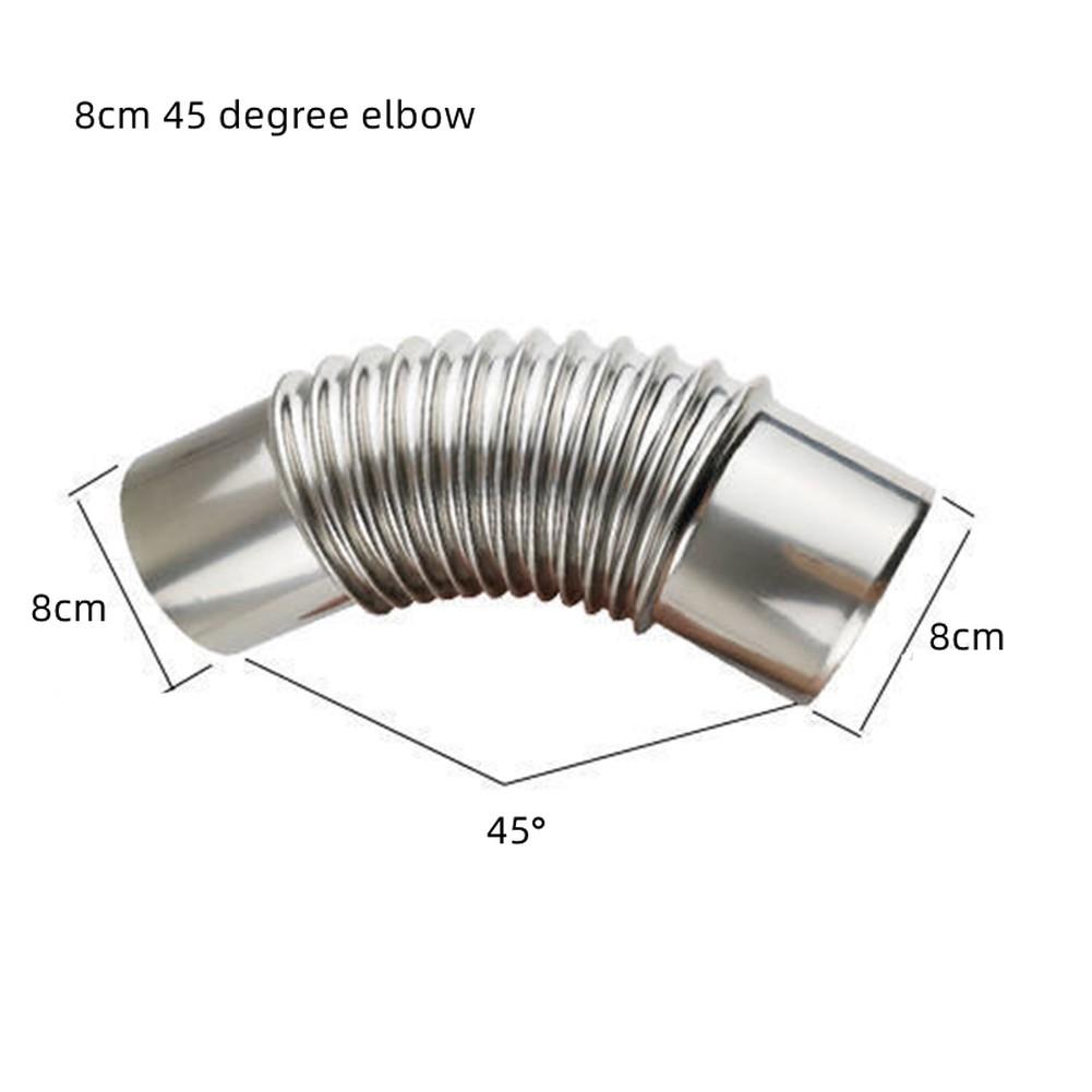 45 Degree Elbow Pipe Chimney Liner Bend Stainless Steel Multi Flue Stove Pipe Gas Water Heater Exhaust Pipe Wood Stoves Chimney