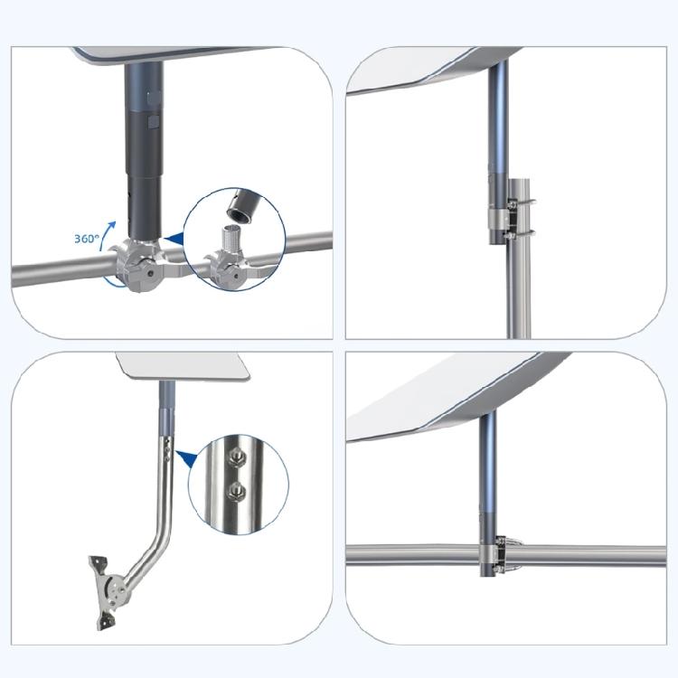 Монтажный комплект Алюминиевый Наружный Монтажный Комплект для Прямоугольной Спутниковой Антенны Starlink V2 Адаптер для Крепления на Трубу