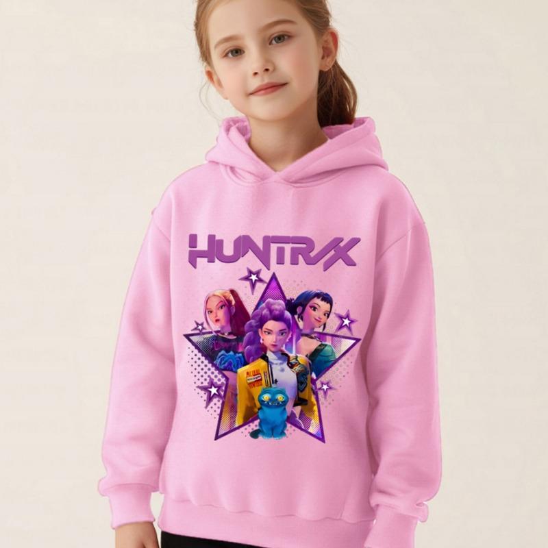 K-Pop Охотники на демонов Детские толстовки Одежда для девочек Детский фильм Новая толстовка Пуловер с длинным рукавом K-Pop Охотники на демонов Повседневные топы