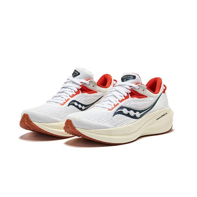 SAUCONY Triumph 21 Легкие Удобные Сетчатые Амортизирующие Низкие Кроссовки для Бега Женские кроссовки Белый Красный S10881-136