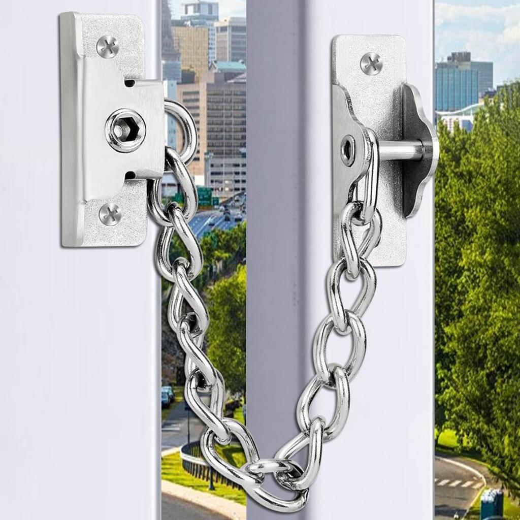 Black Latch Safety Chain Window Child Safety Lock Limiter Casement Window Limiter Chain Outside Opening Window Protective
