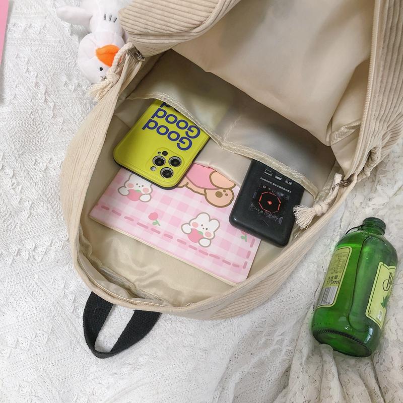 Сплошная цветная книжная сумка, студенческий рюкзак, вельветовая школьная сумка, рюкзак большой емкости