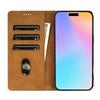 N.BEKUS CSJ-001 For iPhone 16 Stand Case PU Leather Wallet Phone Cover - Brown