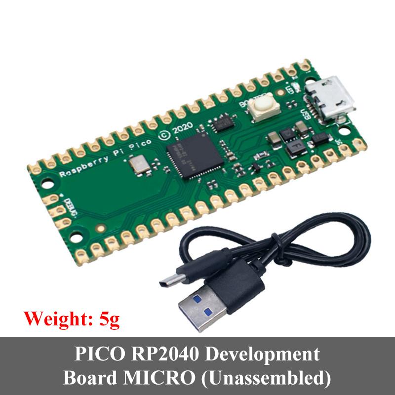 Плата разработки микроконтроллера Raspberry Pi Pico RP1111 с двумя ядрами, интерфейс Micro USB, компактный размер, мощная плата микроконтроллера