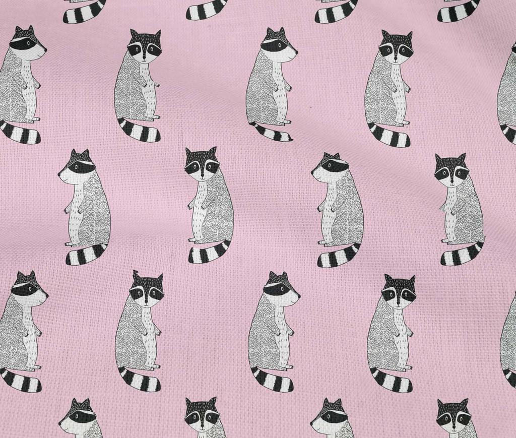 oneOone Cotton Flex Aqua Blue Fabric Racoon Animal Sewing Fabric By The Yard Printed Diy Clothing Sewing Supplies 40 Inch