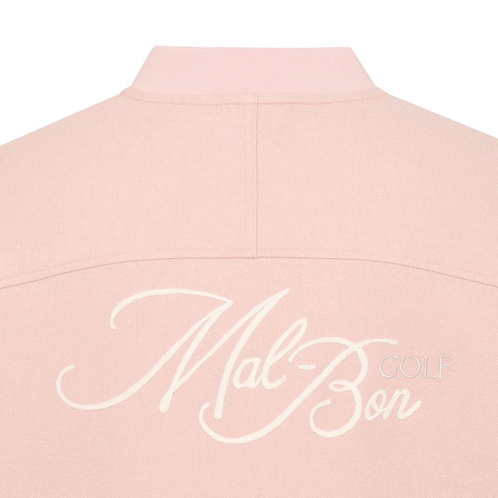 MALBON GOLF Summer Terry Semi-Overfit Half-Zip T-Shirt Pink