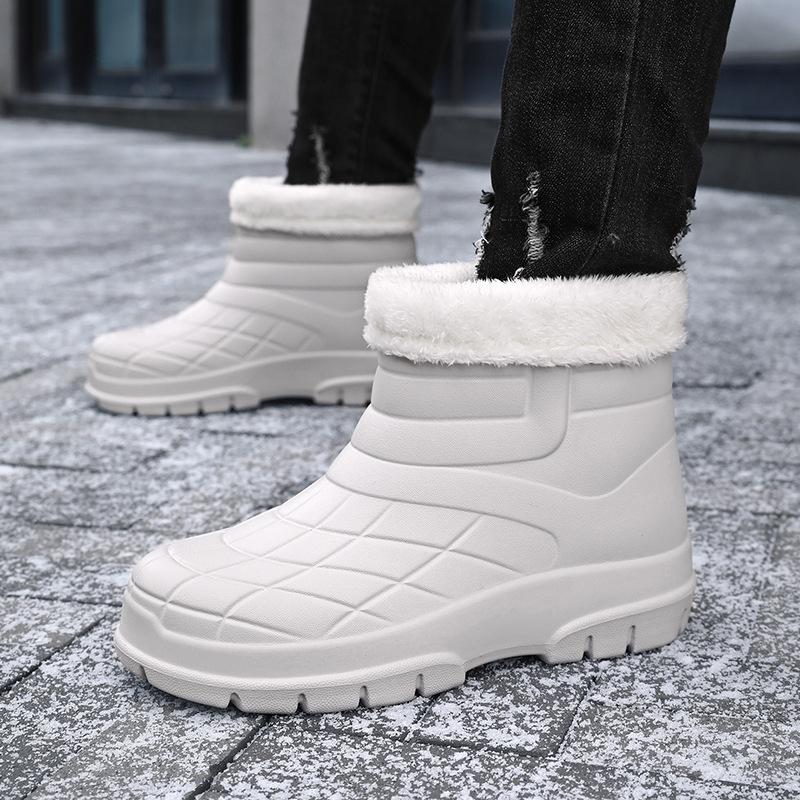 Сапоги для дождя мужские зимние бархатные теплые для рыбалки водонепроницаемые износостойкие сапоги для мужчин кухня шеф-повар труд страхование нескользящая резиновая обувь