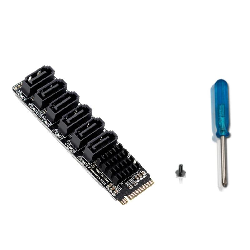 Внутренняя 6-портовая III 6 ГБ/с M-key карта контроллера PCIE 3.0 для настольного ПК, поддержка SSD для с низкопрофильной скобой