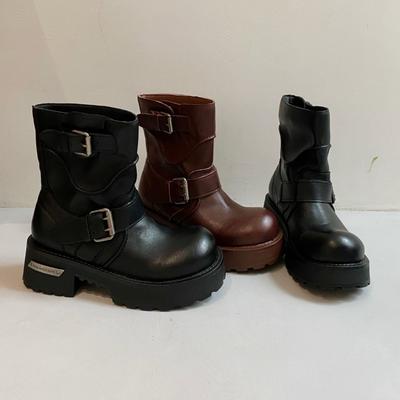 Женские ботинки Мартина новая модная платформа тренд нескользящие увеличивающие рост большая голова короткие ботинки универсальные туфли с низким верхом