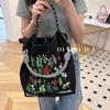 Женская модная летняя вышитая сумка на плечо с шариковой цепочкой большой вместимости