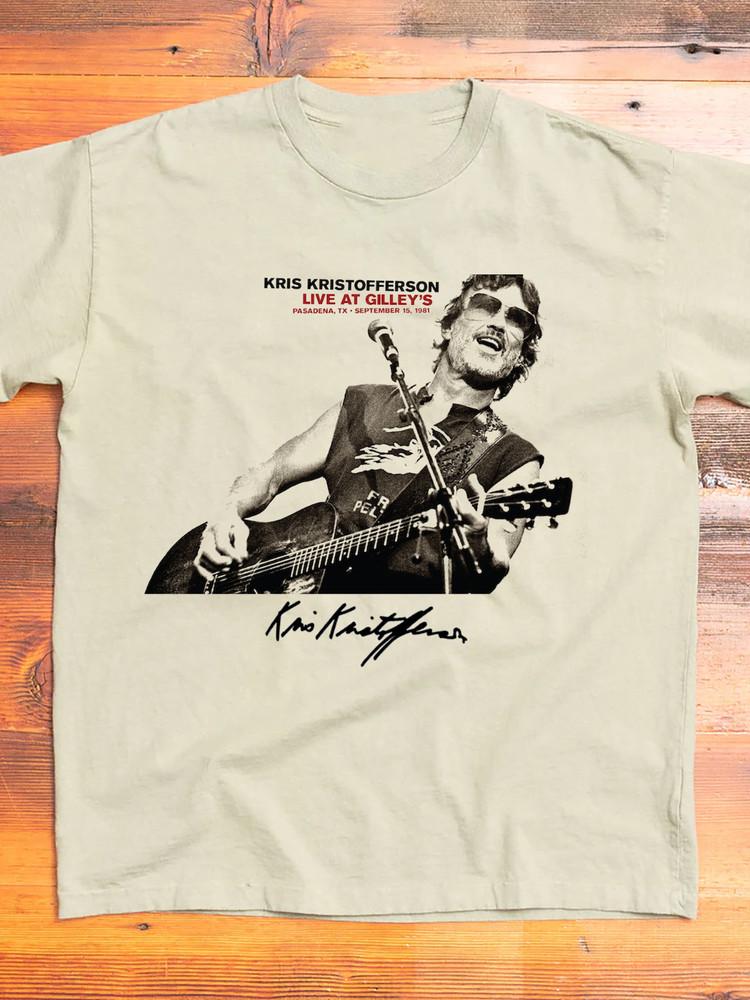 Kris Kristofferson 'Live at Gilley's Short Sleeve Sand All Size Shirt OM59 Unisex T-Shirt