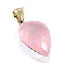 Natural Rose Quartz Gemstone 925 Solid Sterling Silver Jewelry Pendant 1.7" j2T73