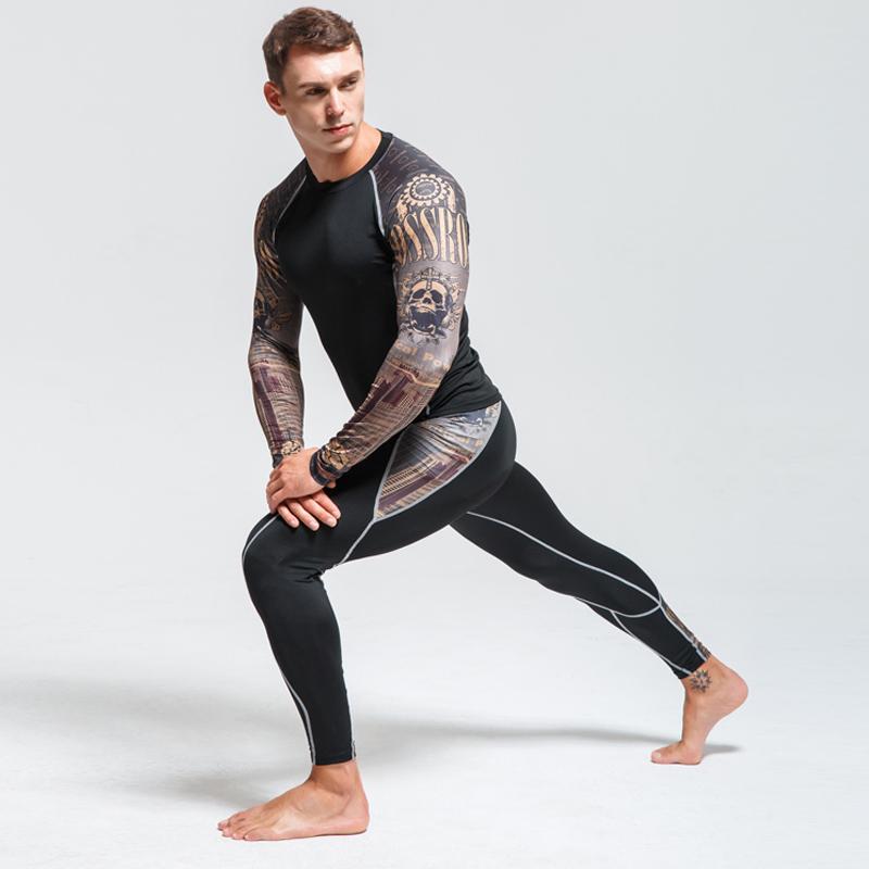 CANGHPGIN Мужская спортивная одежда Мужская одежда для тренировок Спортивное компрессионное нижнее белье Одежда для бега Размер S-4XL