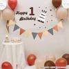 GRESATEK Украшение на день рождения Воздушный шар Воздушный шар с цифрой 1 1 год С днем рождения С днем рождения Украшение на стену из фетра Ткань Флаг Гирлянда Украшение