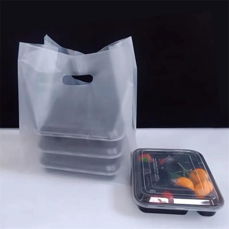 50 шт. Дизайнерский полиэтиленовый пакет с ручкой с дизайном для торта, кондитерских изделий, коробки для еды, полиэтиленового пакета