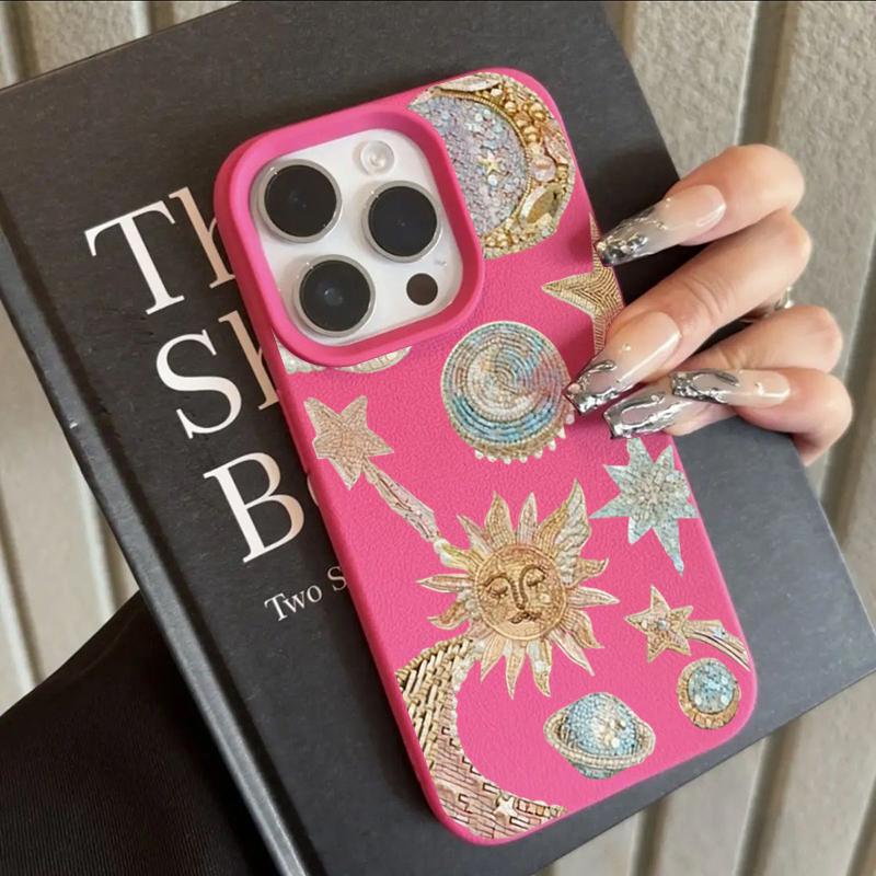 Чехол для телефона с элементами Звезда Луна Солнце Планета с золотой пылью Для iPhone 17 16 15 Pro Max 14 13 12 11 XS X XR 16 Plus 16E 17 Air Cover