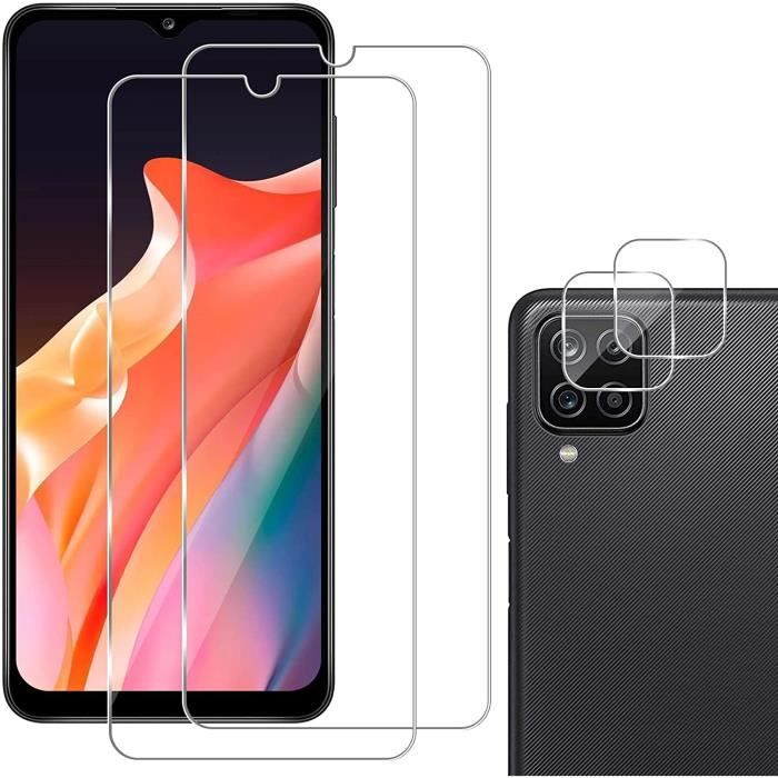 Protecteur d'écran et caméra - Samsung - Galaxy A12 - Verre Trempé 0,33mm - 9H - Anti-rayures