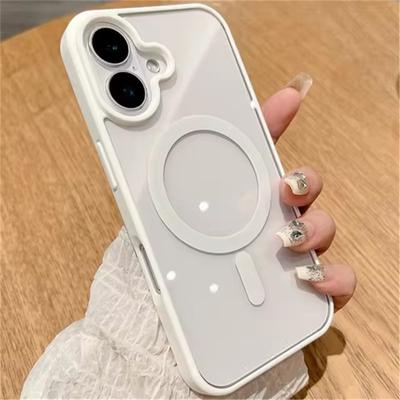 Модный прозрачный магнитный чехол для беспроводной зарядки Magsafe для iPhone 16 15 14 Plus 13 12 Mini 11 Pro Max XS Max XR акриловый чехол