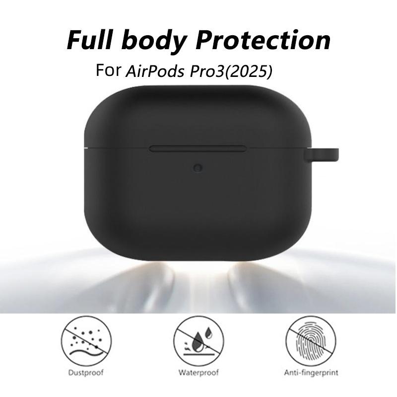 Новый 2025 Чехол для Apple Airpods Pro 3 Мягкий силиконовый Полная защитная крышка с чистящим набором и брелком для чехла Airpods Pro 3