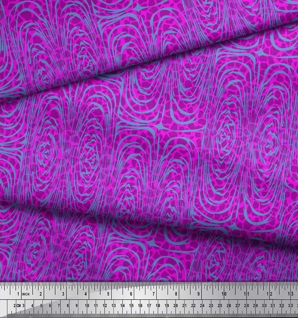 Soimoi Синяя японская креп-сатиновая ткань с принтом из кожи зебры и леопарда 1 метр 42 дюйма