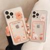 Cute Rabbit Cartoon Bear Clear Phone Case For Iphone 13 Pro Max 12 11 Xs Xr 7 8 14 Plus Card Holder Wallet Soft Shockproof Cover