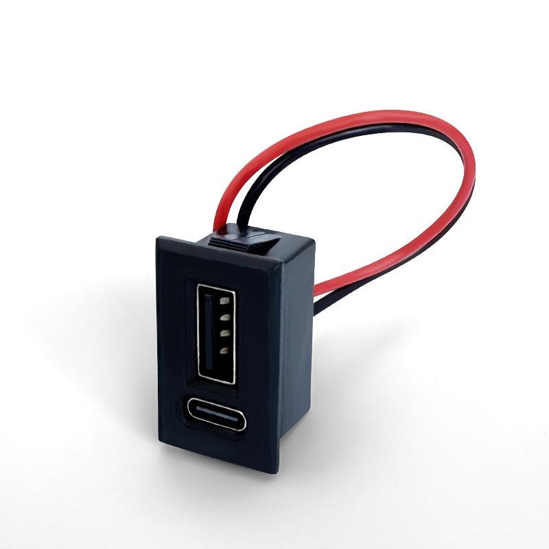 USB гнездо типа C двухслойное гнездо лампа зарядное гнездо питание телефонное гнездо с кабельным разъемом
