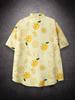 Oversized Loose Hawaiian Lemon Short Sleeve Shirt Men Vintage Loose Couple Beach Shirts for Summer Clothing Streetwear