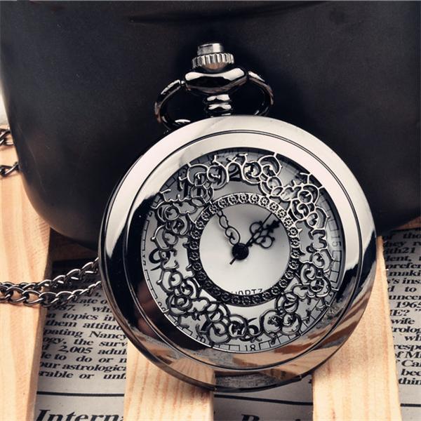 Винтажные бронзовые кварцевые карманные часы для мужчин и женщин, изысканные полые цифровые карманные часы