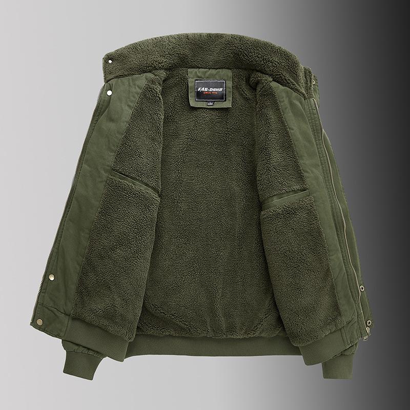Утепленная мужская зимняя куртка из чистого хлопка с начесом, утолщенная, мужская повседневная куртка для активного отдыха, утепленная куртка