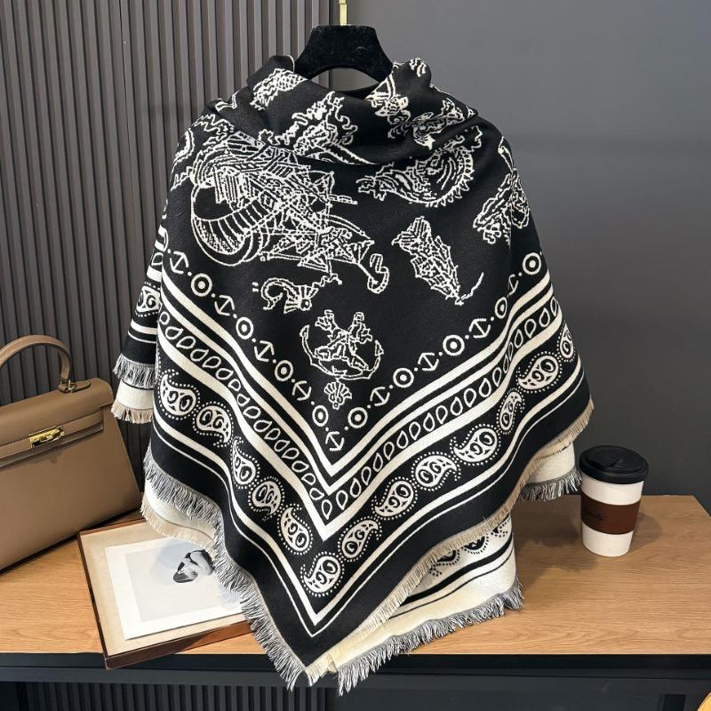New Outer Office Blanket Autumn and Winter Warm Square Scarf Imitation Cashmere Thickened Shawl