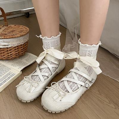 Туфли Мэри Джейн на плоской подошве для женщин, повседневные, весна-осень, одинарные туфли с закрытым носком, балетки с пряжками-перекрестиями, бежевые мокасины с ремешком на щиколотке