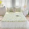 New Princess 100% Cotton Lace Bed Skirt Bed Cover Bedsheet Thicken Bed Skirt Non-slip Mattress Cover Protector Ruffled Bed Skirt