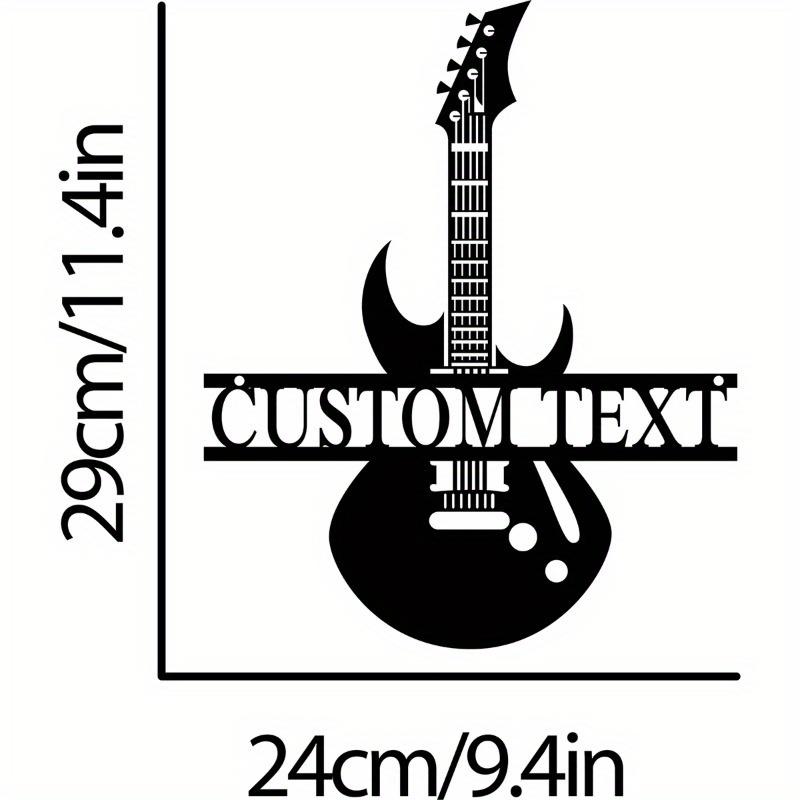 Металлическое настенное искусство с гитарой на заказ с персонализированным именем гитариста - Идеальный декор для музыкальной комнаты и Рождественский подарок