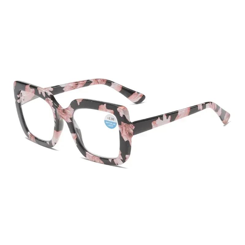 Женские модные очки для чтения с увеличенной оправой, очки для дальнего зрения, сверхлегкие оптические очки с высокой четкостью до +4,0