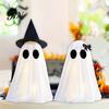 Party Decorations for Halloween Ghost Decoration, Light-Up with Witch Hat/Bow, Decoration Spooky Standing Decor Porch Yard Outdoor Ghost-themed