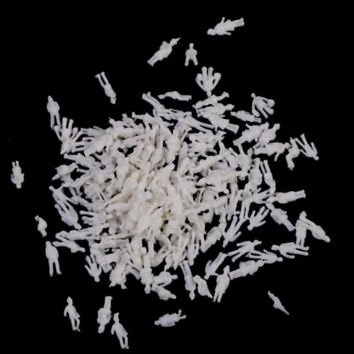 No-brand 1/200 Scale 200-piece Doll Set, Unpainted, for Landscape Modeling, Railway Modeling, 1cm Accessories