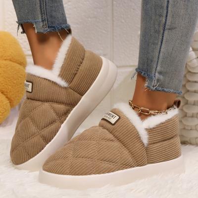 Мода 2024 года, новые теплые зимние плоские удобные зимние ботинки для женщин, для отдыха на открытом воздухе, меховые нескользящие домашние хлопковые ботинки