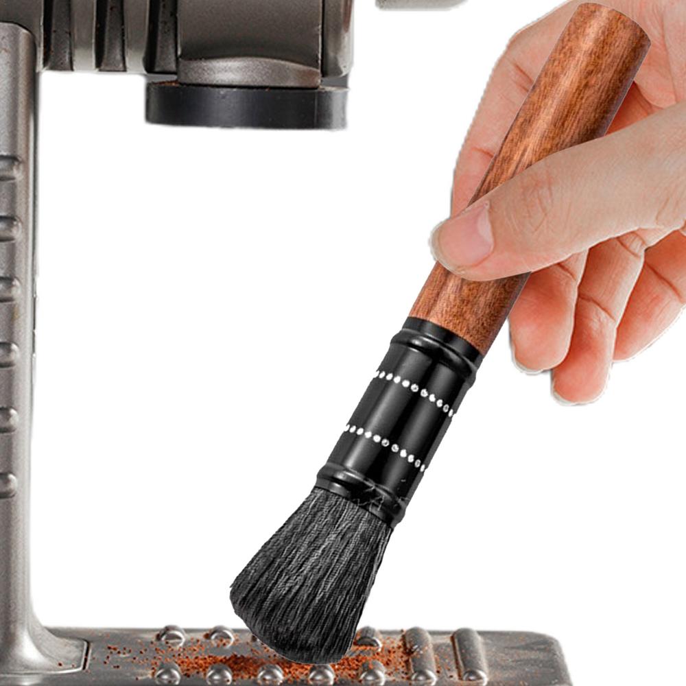 Щетка для эспрессо Деревянная ручка Щетка для чистки 16,9 см Гибкая щетка для кофейной пудры Мягкая щетка для чистки эспрессо-машины Для дома