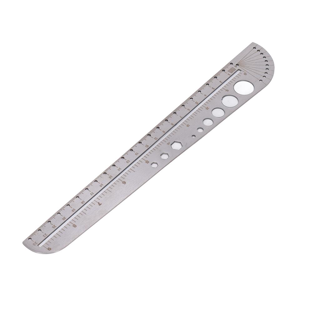 Stainless Steel Ruler Multifunctional Special Shaped Large Office Ruler with Scale Sewing Leather Measuring Tool